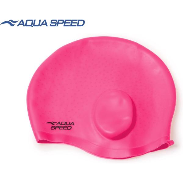 Foto van Aqua Speed Siliconen Badmuts Comfort - Zwemmuts met speciale uitsparing voor de oren One Size - Roze