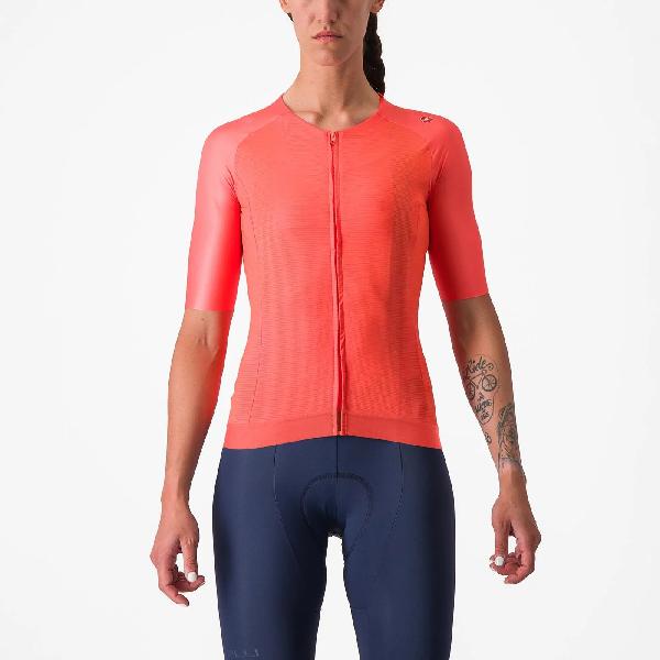 Foto van Castelli Aero Pro 7.0 fietsshirt korte mouw roze dames XL
