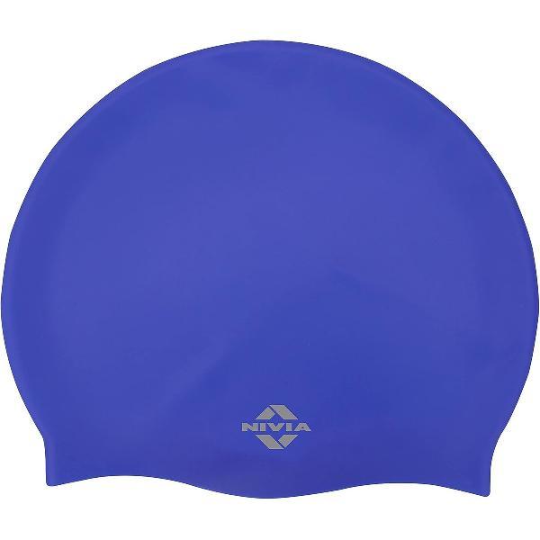 Foto van Nivia Classic Silicone Swimming Cap Voor Volwassenen (Royal Blue)