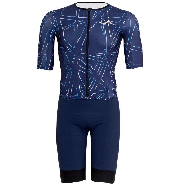 Foto van Sailfish Aerosuit perform trisuit korte mouw donkerblauw heren XL
