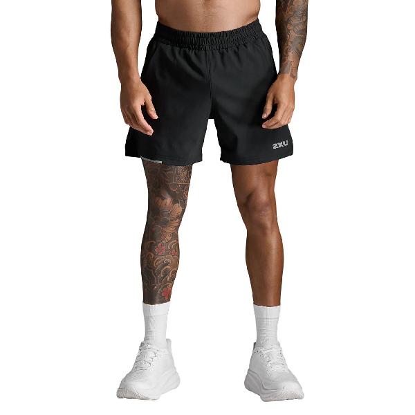 Foto van 2XU Aero 5 Inch Shorts Black/Silver Reflective Heren