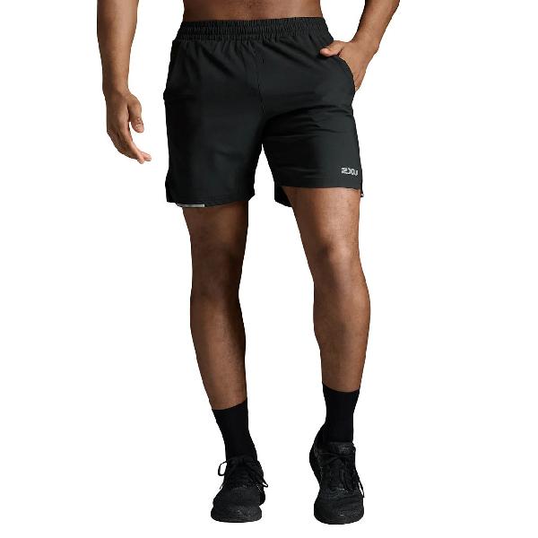 Foto van 2XU Aero 7 Inch Shorts Black/Silver Reflective Heren