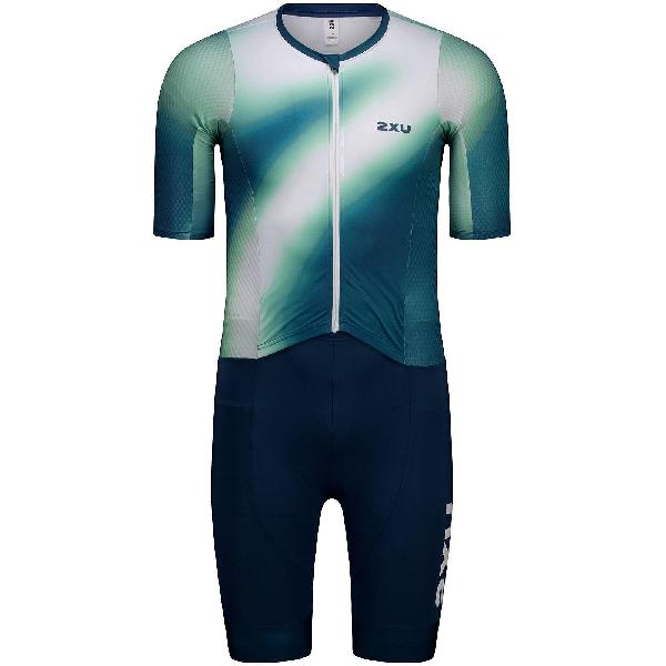 Foto van 2XU Aero Hex Trisuit korte mouw jelly mint/majol Heren