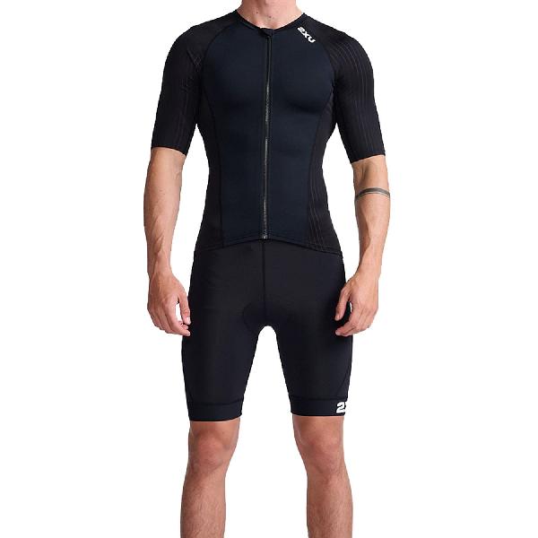 Foto van 2XU Aero tri top korte mouw zwart heren