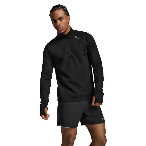 Foto van 2XU Ignition Hyper-Haptic 1/4 Zip Black/Silver Reflective Heren L
