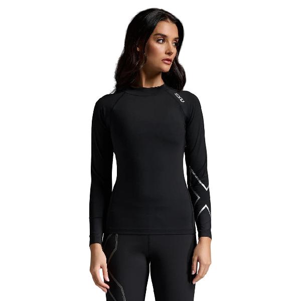 Foto van 2XU Igniton Compression hardloopshirt lange mouw Black/Silver Dames