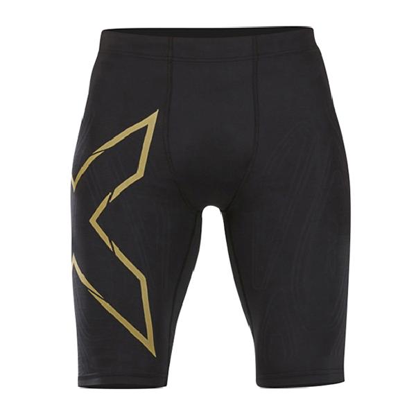 Foto van 2XU Light Speed Compression Shorts Black/Gold Reflective Heren XL
