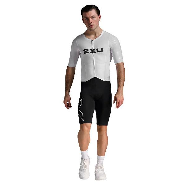 Foto van 2XU Light Speed React Sleeved Trisuit Black/White heren