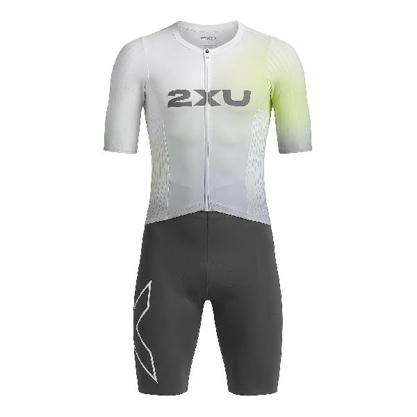 Foto van 2XU Light Speed React Sleeved Trisuit cool matcha/india ink heren
