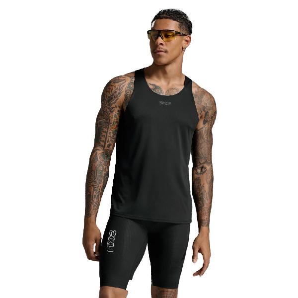 Foto van 2XU Light Speed Tech hardloopsinglet Zwart Reflecterend Heren L
