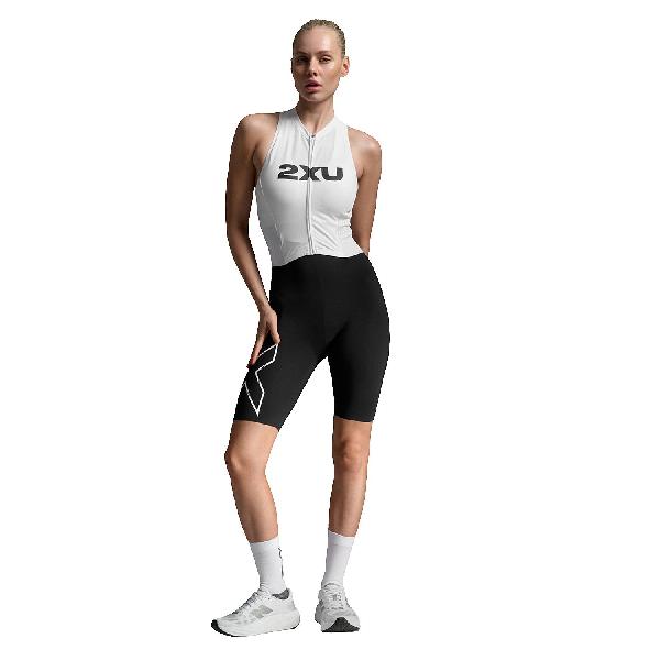Foto van 2XU Light speed react trisuit korte mouw Black/White dames