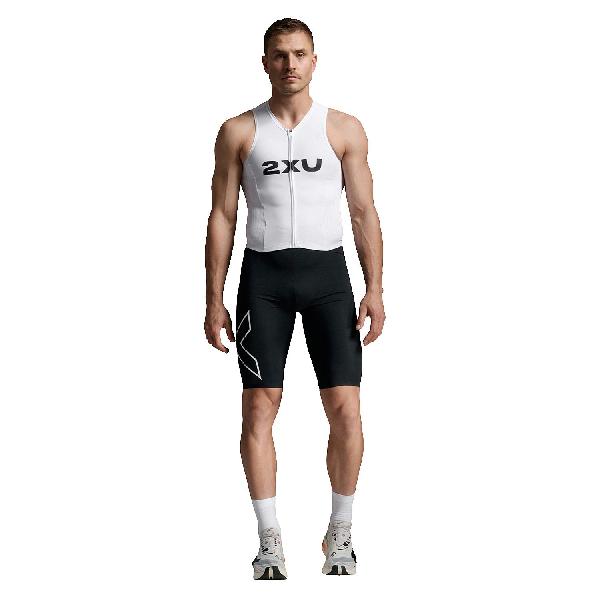 Foto van 2XU Light speed react trisuit korte mouw Black/White heren