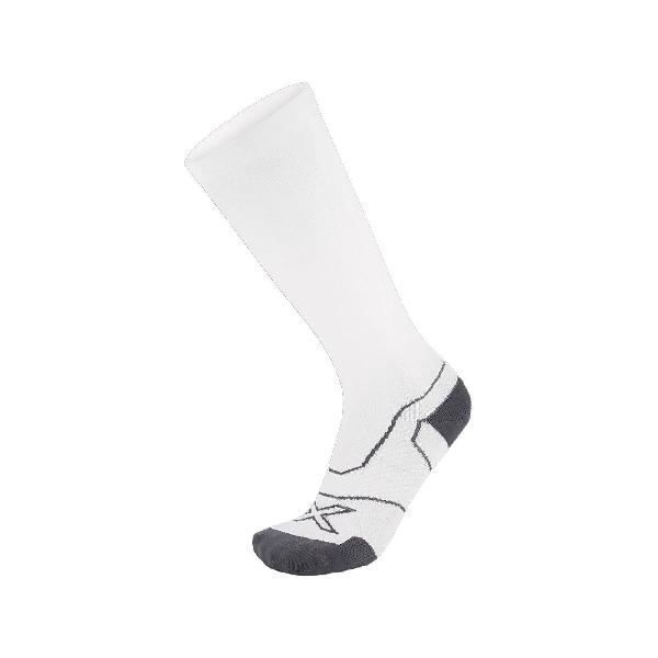 Foto van 2XU Vectr Cushion hardloopsokken lang White/Grey unisex