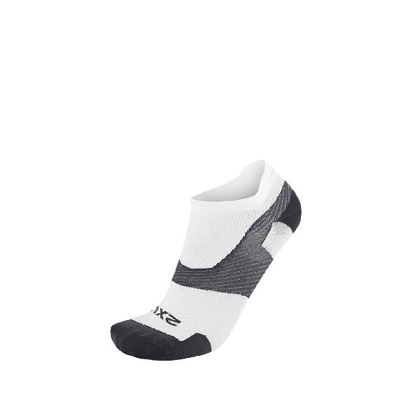 Foto van 2XU Vectr Ultralight 1/4 Crew hardloopsokken White/Grey unisex