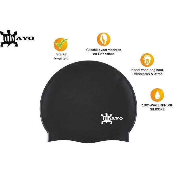 Foto van AYO Swim Caps XXL - Black voor dreadlocks en vlechten, extra GROOT
