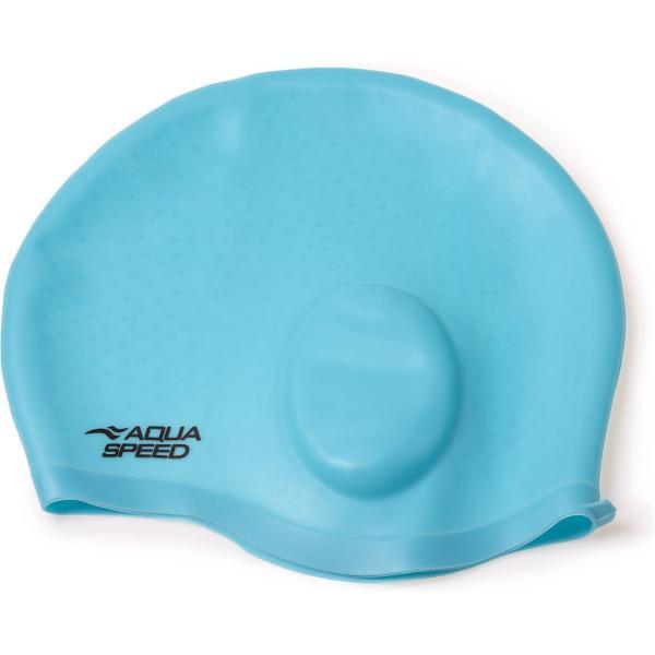 Foto van Aqua Speed Siliconen Badmuts Comfort - Zwemmuts met speciale uitsparing voor de oren One Size - Aqua