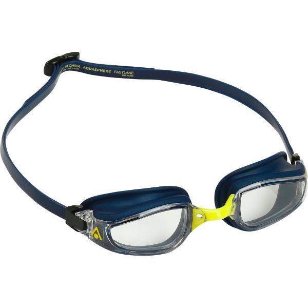 Foto van Aquasphere Fastlane - Zwembril - Volwassenen - Clear Lens - Blauw/Geel