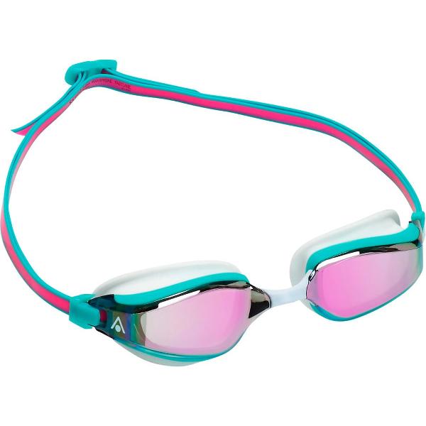 Foto van Aquasphere Fastlane - Zwembril - Volwassenen - Pink Titanium Mirrored Lens - Roze/Turquoise