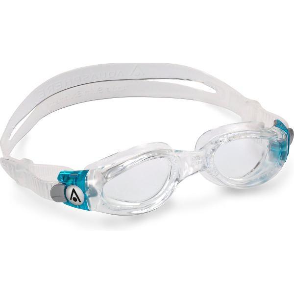 Foto van Aquasphere Kaiman Small - Zwembril - Volwassenen - Clear Lens - Transparant/Aqua