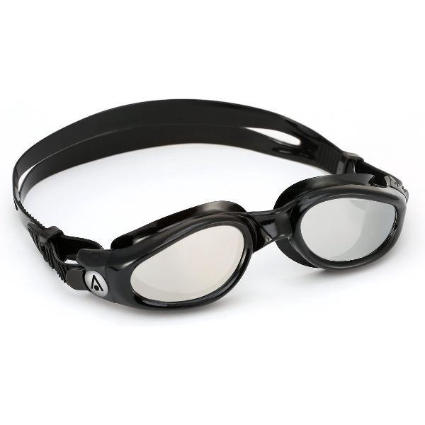 Foto van Aquasphere Kaiman - Zwembril - Volwassenen - Silver Titanium Mirrored Lens - Zwart