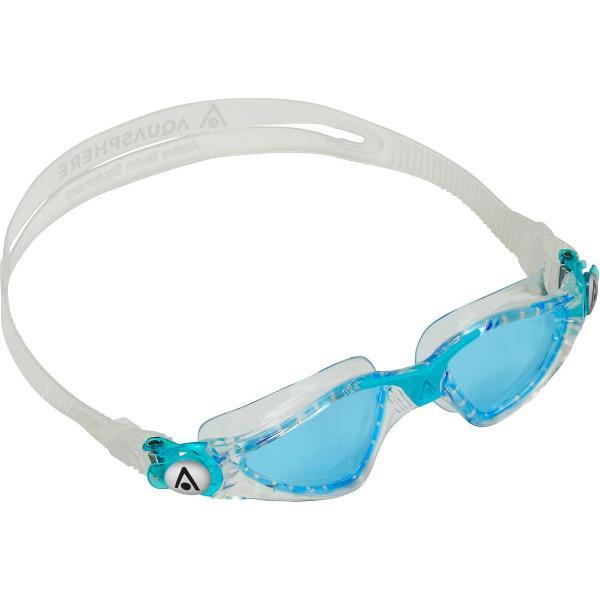 Foto van Aquasphere Kayenne Junior - Zwembril - Kinderen - Blue Lens - Transparant/Aqua