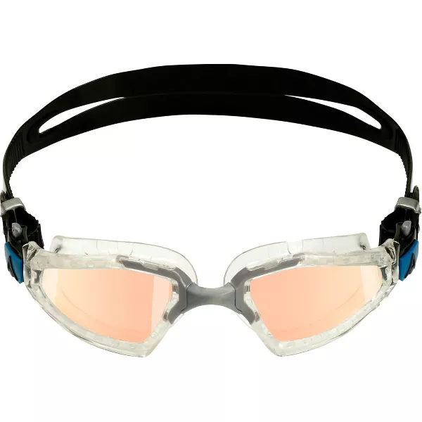 Foto van Aquasphere Kayenne Pro - Zwembril - Volwassenen - Iridescent Titanium Mirrored Lens - Transparant/Grijs
