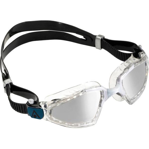 Foto van Aquasphere Kayenne Pro - Zwembril - Volwassenen - Silver Titanium Mirrored Lens - Transparant/Grijs