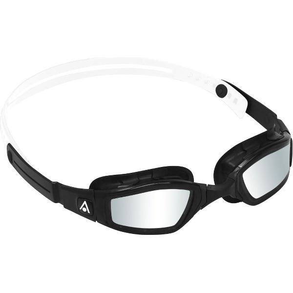 Foto van Aquasphere Ninja - Zwembril - Volwassenen - Silver Titanium Mirrored Lens - Zwart/Wit