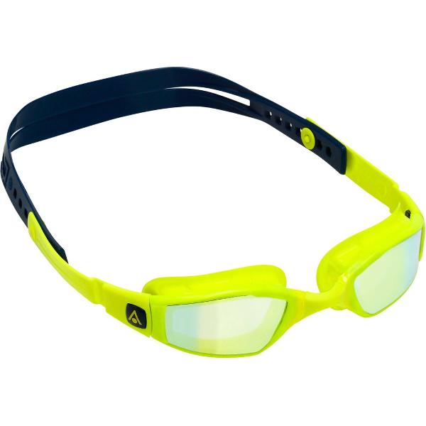 Foto van Aquasphere Ninja - Zwembril - Volwassenen - Yellow Titanium Mirrored Lens - Geel/Blauw