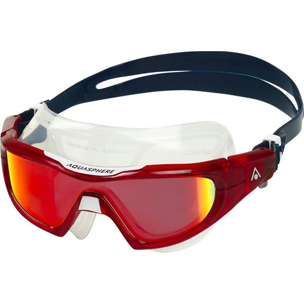 Foto van Aquasphere Vista Pro - Zwembril - Volwassenen - Red Titanium Mirrored Lens - Blauw/Rood