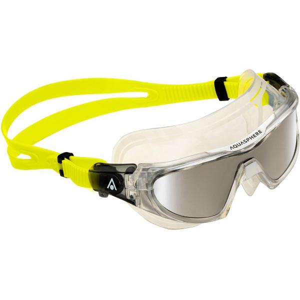 Foto van Aquasphere Vista Pro - Zwembril - Volwassenen - Silver Titanium Mirrored Lens - Transparant/Geel