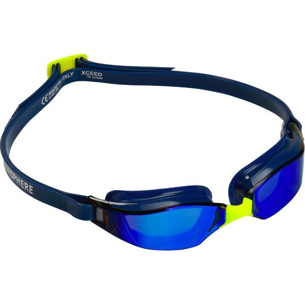 Foto van Aquasphere Xceed - Zwembril - Volwassenen - Blue Titanium Mirrored Lens - Blauw