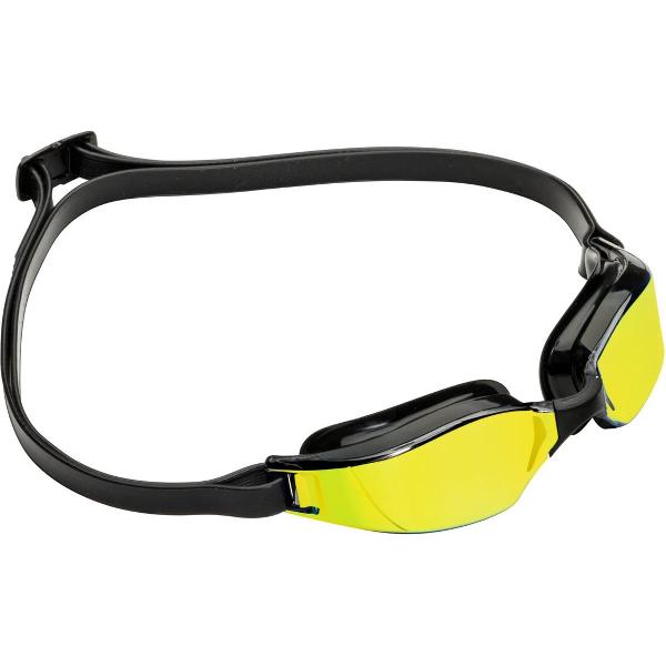 Foto van Aquasphere Xceed - Zwembril - Volwassenen - Yellow Titanium Mirrored Lens - Zwart