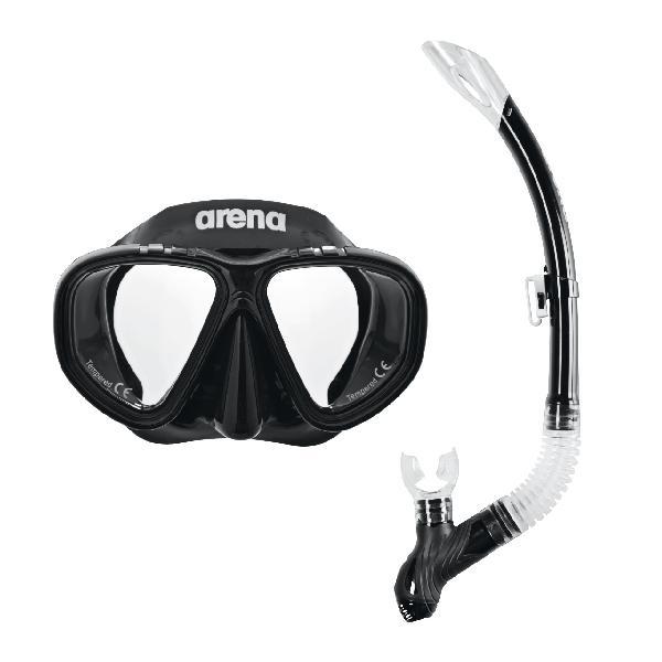 Foto van Arena Premium Snorkel set junior zwart/clear