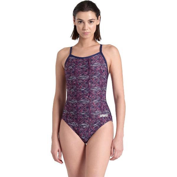 Foto van Arena W Abstract Tiles Swimsuit Lightdrop Navy-Red-White-Blue