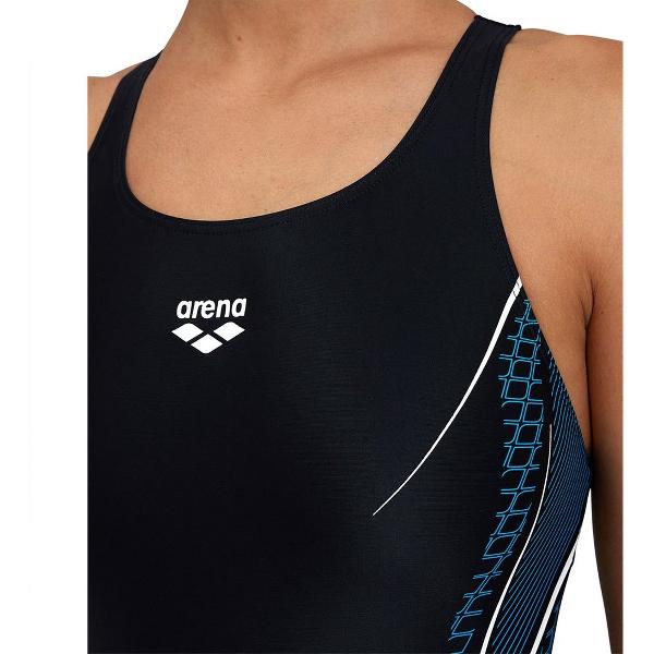 Foto van Arena W Modular Swimsuit V Back black zwart-turquoise