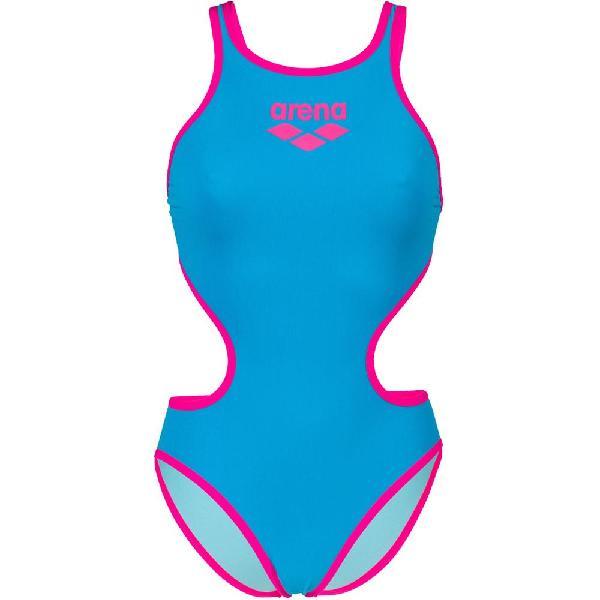 Foto van Arena Womens One Biglogo Swimsuit - Turquoise/Fluo Pink