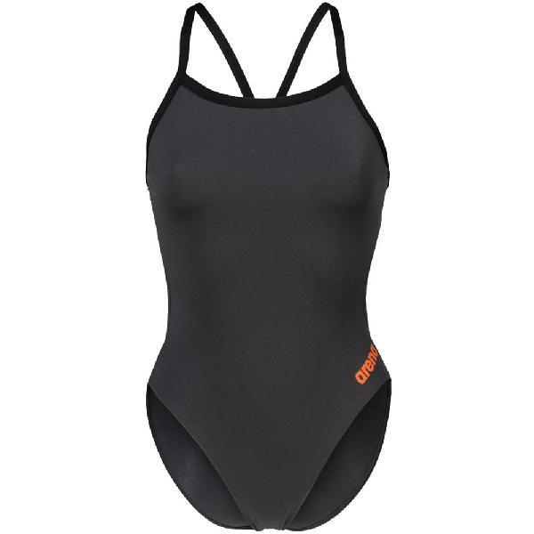 Foto van Arena Women's Team Swimsuit Challenge Solid Swimsuit - Asphalt/Black