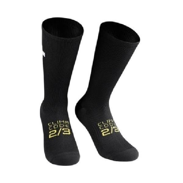 Foto van Assos spring/fall P1 fietssokken zwart unisex 0