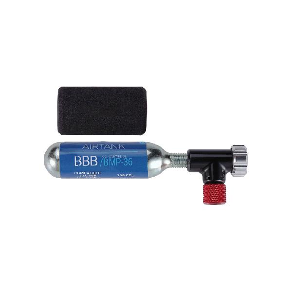 Foto van BBB minipomp Co2 Easyair pomp + cartridge zwart
