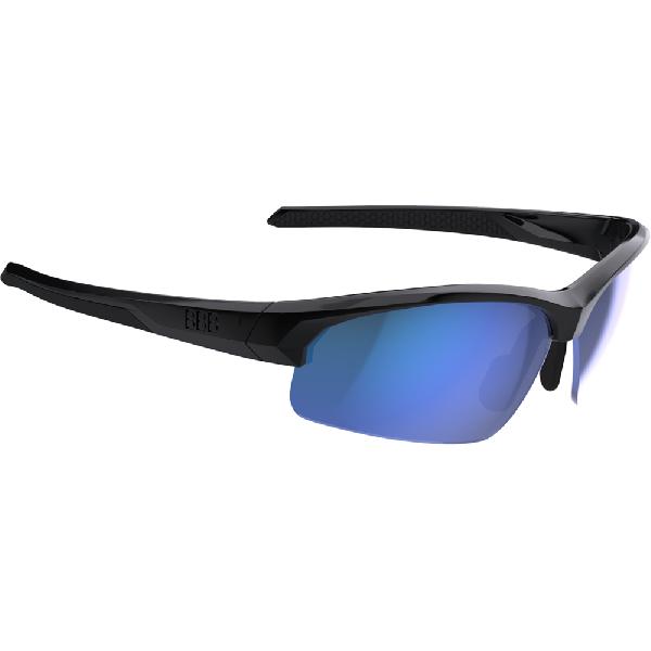 Foto van BBB sportbril Impress small PC smoke blue lenses glossy zwart