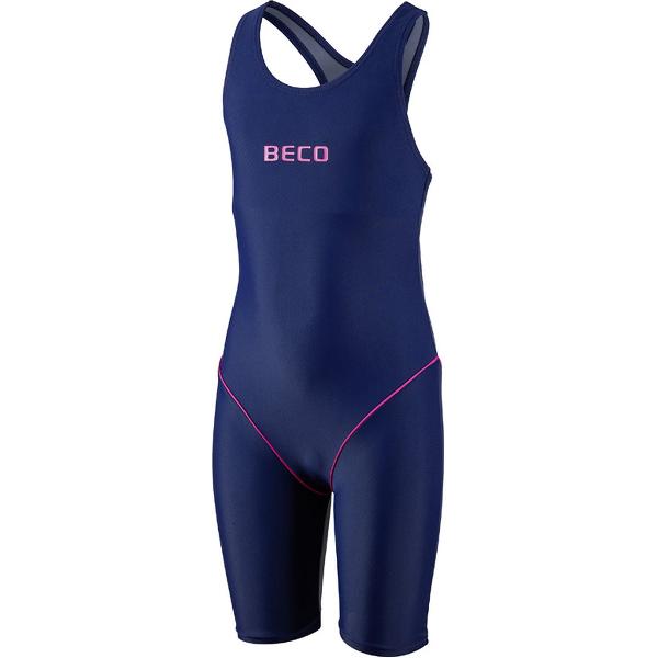 Foto van BECO badpak met pijpjes - donker blauw /roze - maat 164