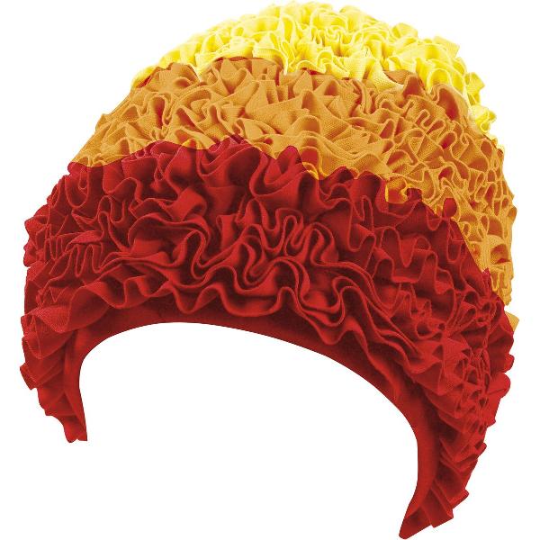 Foto van BECO dames franje badmuts, stof, geel/bont