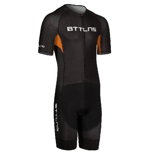 Foto van BTTLNS Chimera 1.0 basic trisuit korte mouw zwart/oranje heren