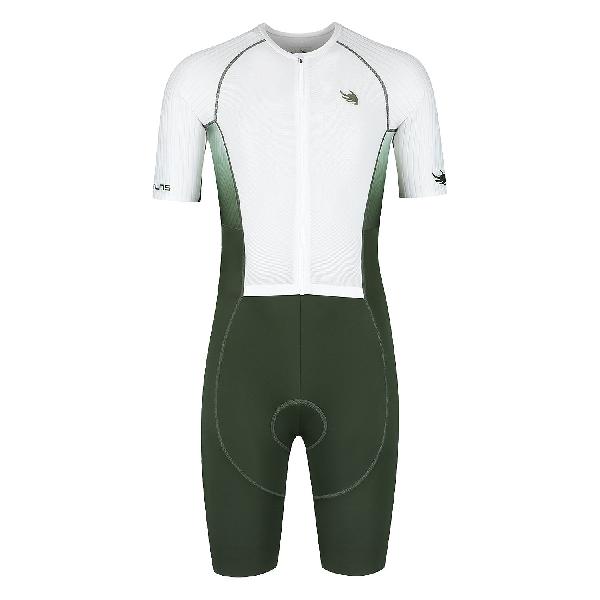 Foto van BTTLNS Nemean 1.0 pro aero trisuit korte mouw Guardian Green/Pearl White heren