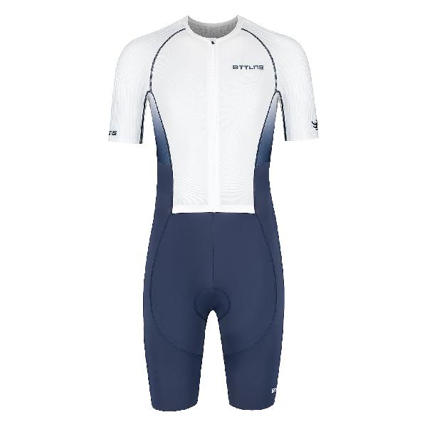 Foto van BTTLNS Nemean 1.0 pro aero trisuit korte mouw Immortal Blue/Pearl White heren