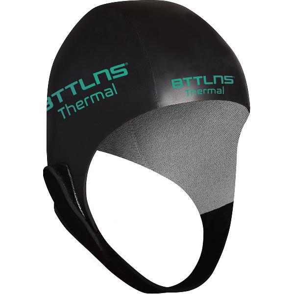 Foto van BTTLNS Neopreen badmuts - Badmuts - 3.5mm Thermische neopreen - Voor tussen seizoenen - Intern thermische voering - verstelbaar klittenband - Zethes 1.0 - Mint - XL