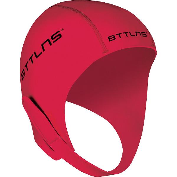 Foto van BTTLNS Neopreen badmuts - Badmuts - Swimcap - Bescherming tegen de kou - 3mm neopreen - Velcro sluiting - Geen verstikkend gevoel - Khione 1.0 - Rood - XL