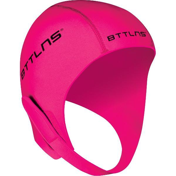 Foto van BTTLNS Neopreen badmuts - Badmuts - Swimcap - Bescherming tegen de kou - 3mm neopreen - Velcro sluiting - Geen verstikkend gevoel - Khione 1.0 - Roze - XL