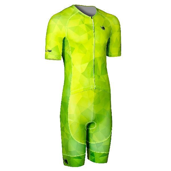 Foto van BTTLNS Typhon 2.0 NEON trisuit korte mouw Apocalyptic Yellow Green heren